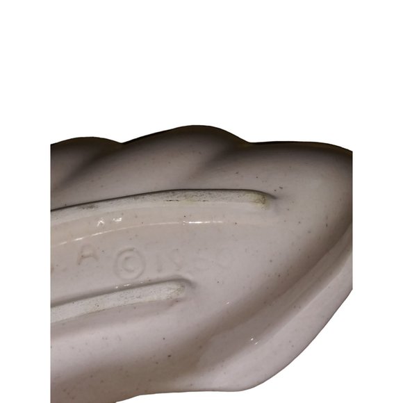 VTG Lane & Co Green Cream Ceramic Leaf Chip and Dip Lazy Susan Candy Dish 1960 - Picture 11 of 14